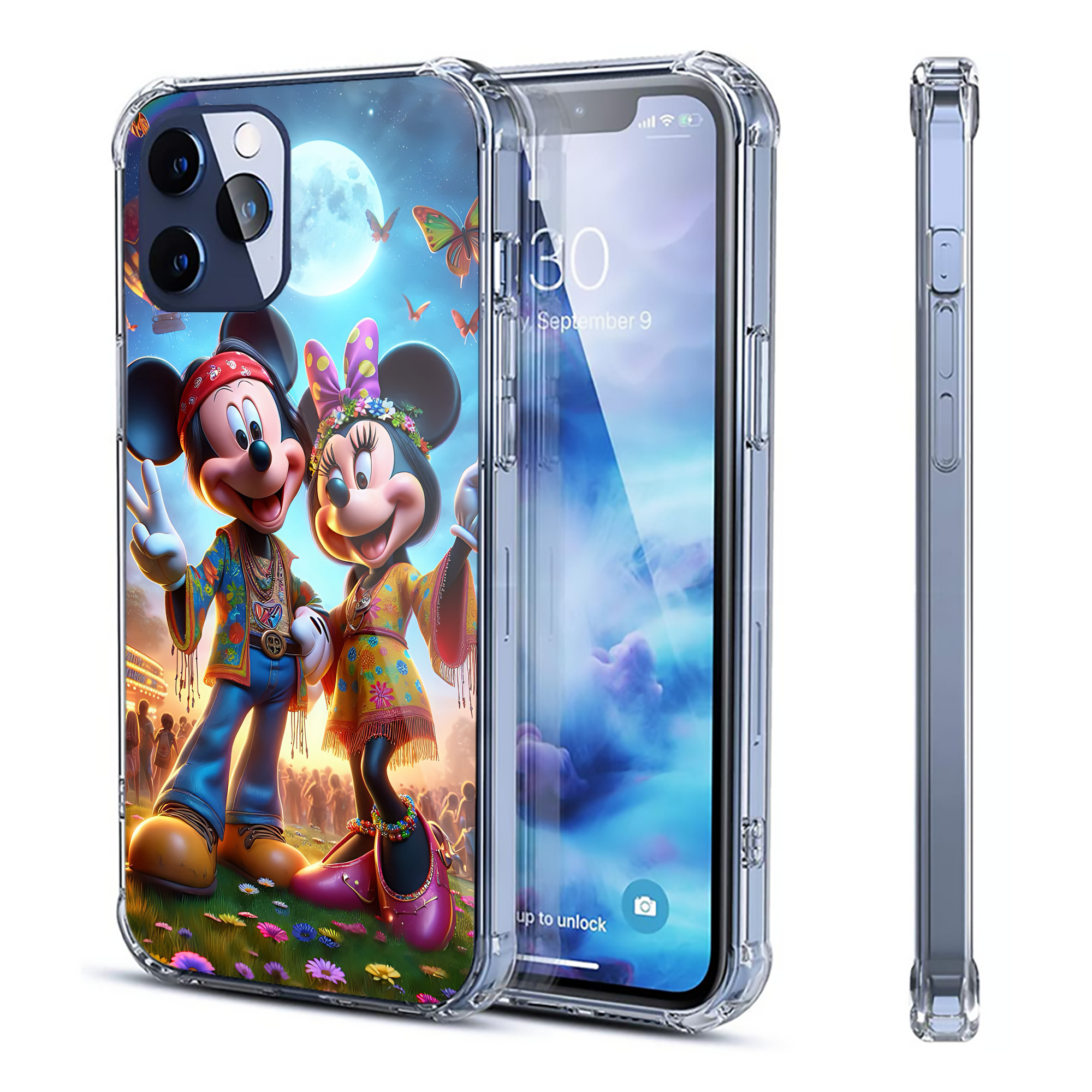 （画像用） ミッキーマウス Mickey Mouse 【iPhone 12シリーズ対応】透明スマホケース（クリアソフトケース）